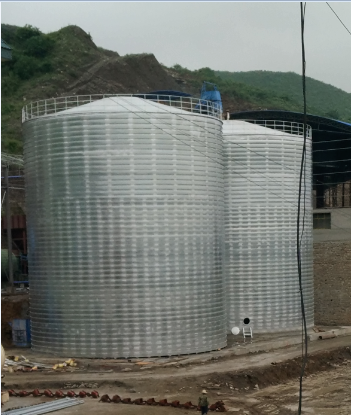 永丰粮食钢板仓的安装全过程不用热焊接